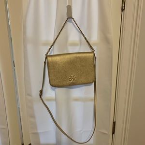NWOT Tory Burch spark gold crossbody clutch